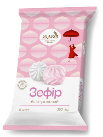 Зефір Жако Біло-рожевий 350 г